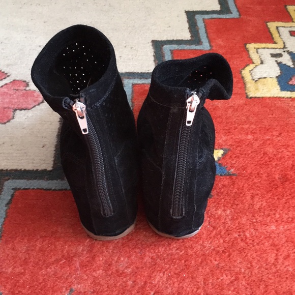 Black Wedge Booties - Picture 3 of 7